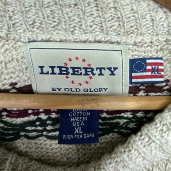 EUC VTG 80’s Liberty by Old Glory Beige with Multicolor Diamond Pattern. Size XL - Picture 6 of 7